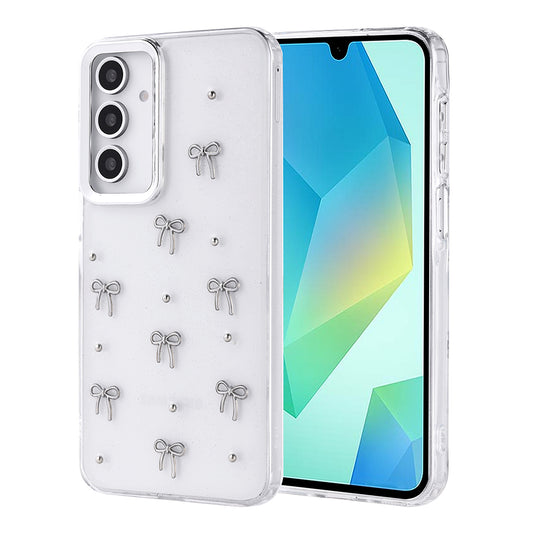 Galaxy A16 Case Airbag Design Glitter Transparent Zore Polar Cover Bow