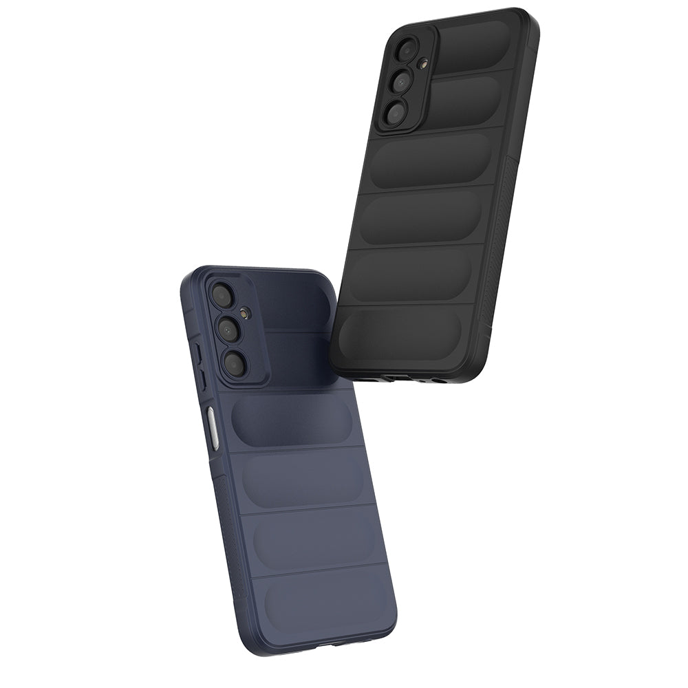 Galaxy A16 Case Flexible TPU Hollow Back Surface Design Zore Ethnic Silicone Cover Navy Blue