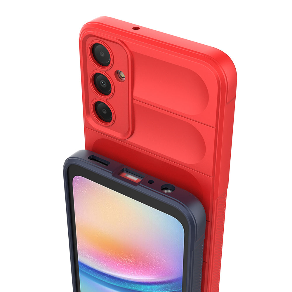 Galaxy A16 Case Flexible TPU Hollow Back Surface Design Zore Ethnic Silicone Cover Red