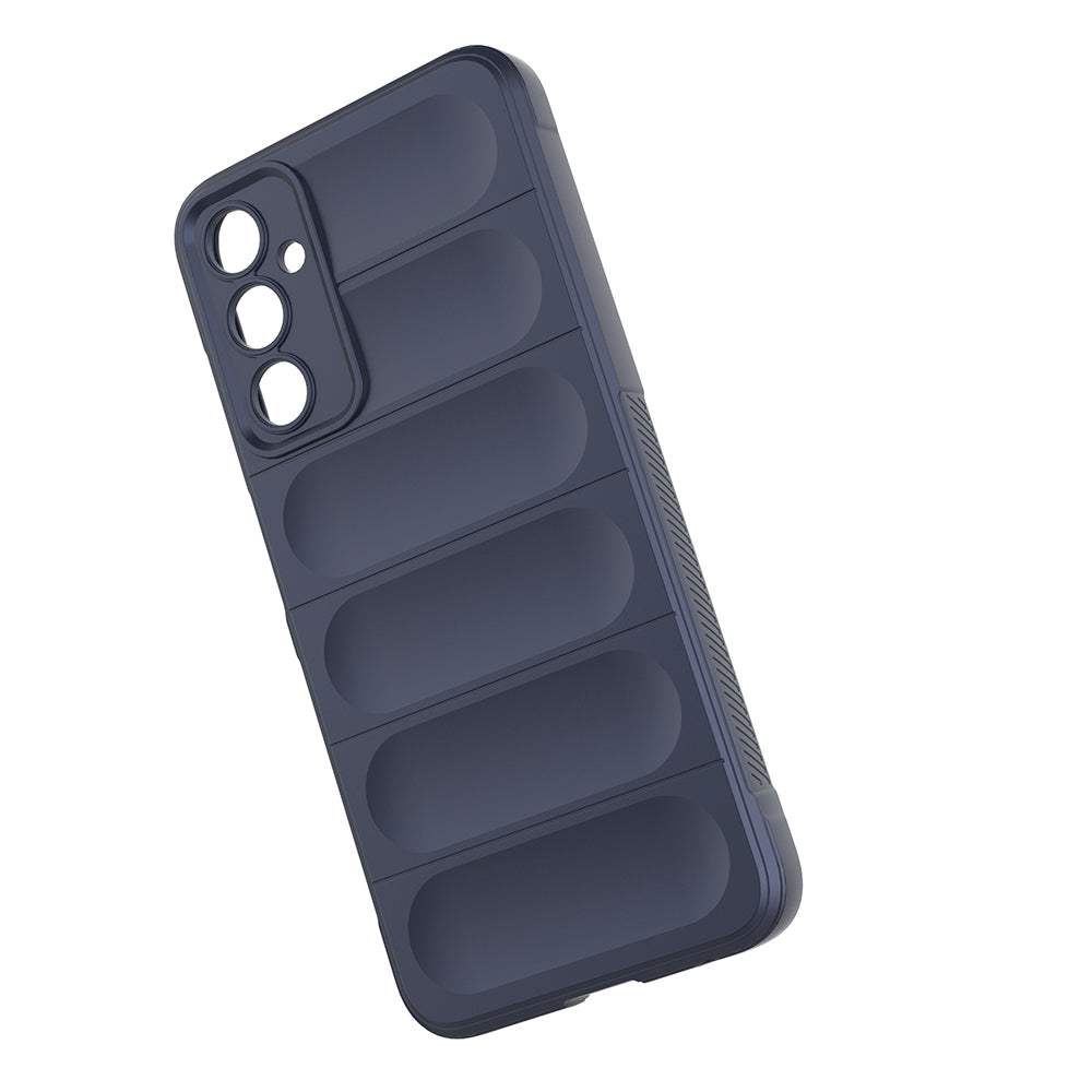 Galaxy A16 Case Flexible TPU Hollow Back Surface Design Zore Ethnic Silicone Cover Navy Blue