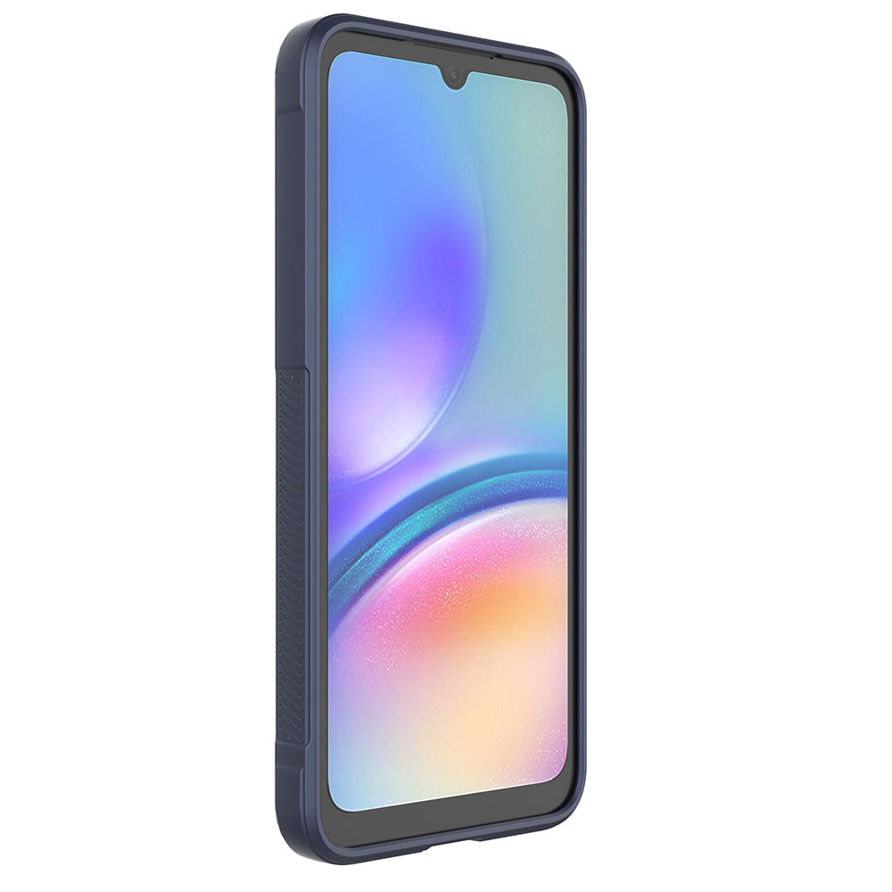 Galaxy A16 Case Flexible TPU Hollow Back Surface Design Zore Ethnic Silicone Cover Navy Blue