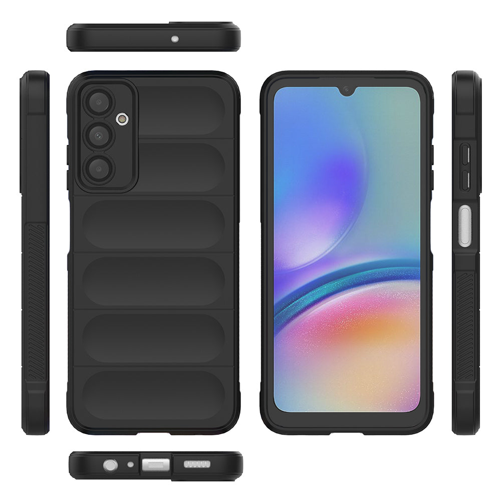 Galaxy A16 Case Flexible TPU Hollow Back Surface Design Zore Ethnic Silicone Cover Navy Blue