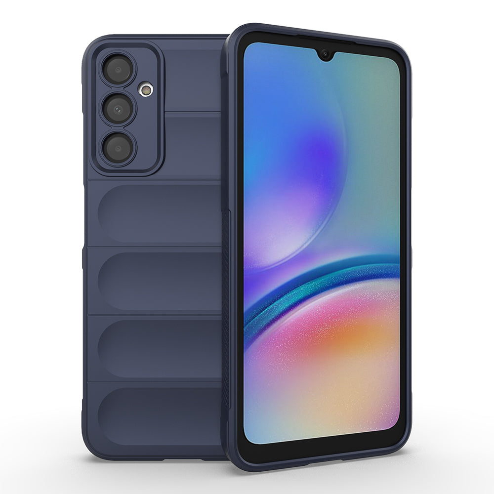 Galaxy A16 Case Flexible TPU Hollow Back Surface Design Zore Ethnic Silicone Cover Navy Blue