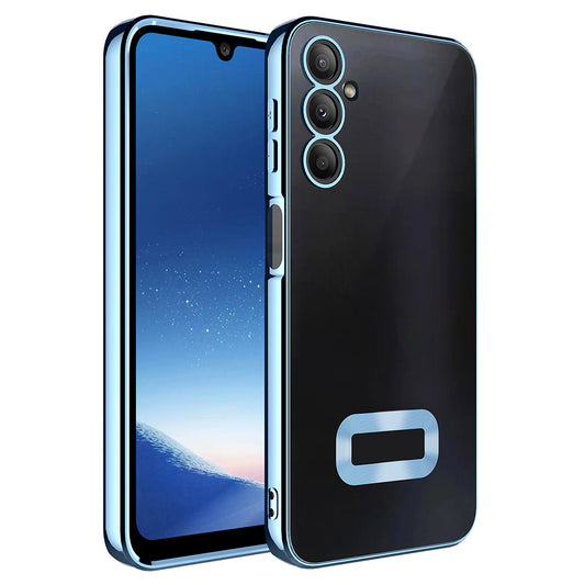 Galaxy A16 Case Camera Protection Logo Showing Zore Omega Cover Sierra Blue
