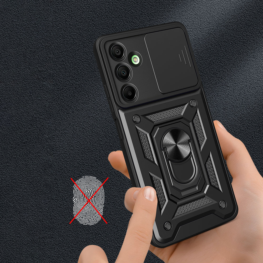 Galaxy A16 Case Magnetic Stand Camera Protection Zore Sliding Vega Cover Black