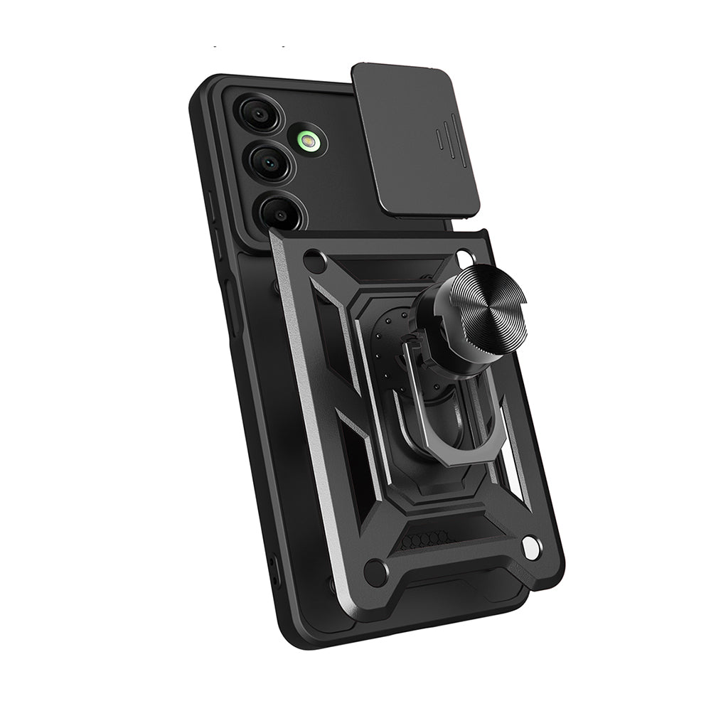 Galaxy A16 Case Magnetic Stand Camera Protection Zore Sliding Vega Cover Black