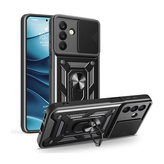 Galaxy A17 Case Magnetic Stand Camera Protection Zore Sliding Vega Cover Black