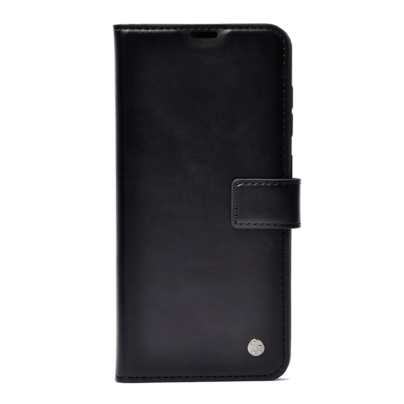 Galaxy A17 Case Zore Kar Deluxe Flip Cover Black