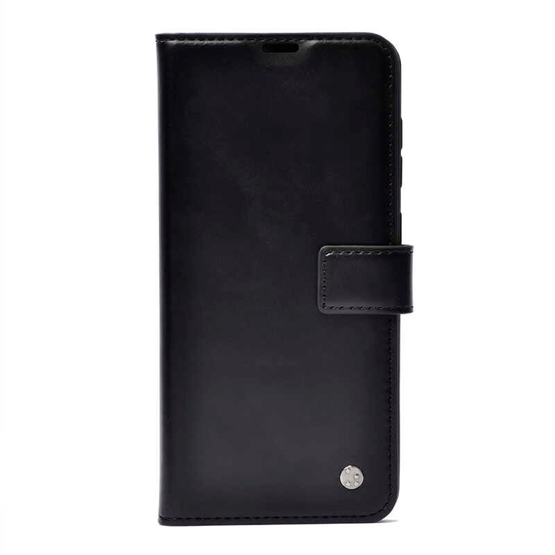 Galaxy A17 Case Zore Kar Deluxe Flip Cover Black