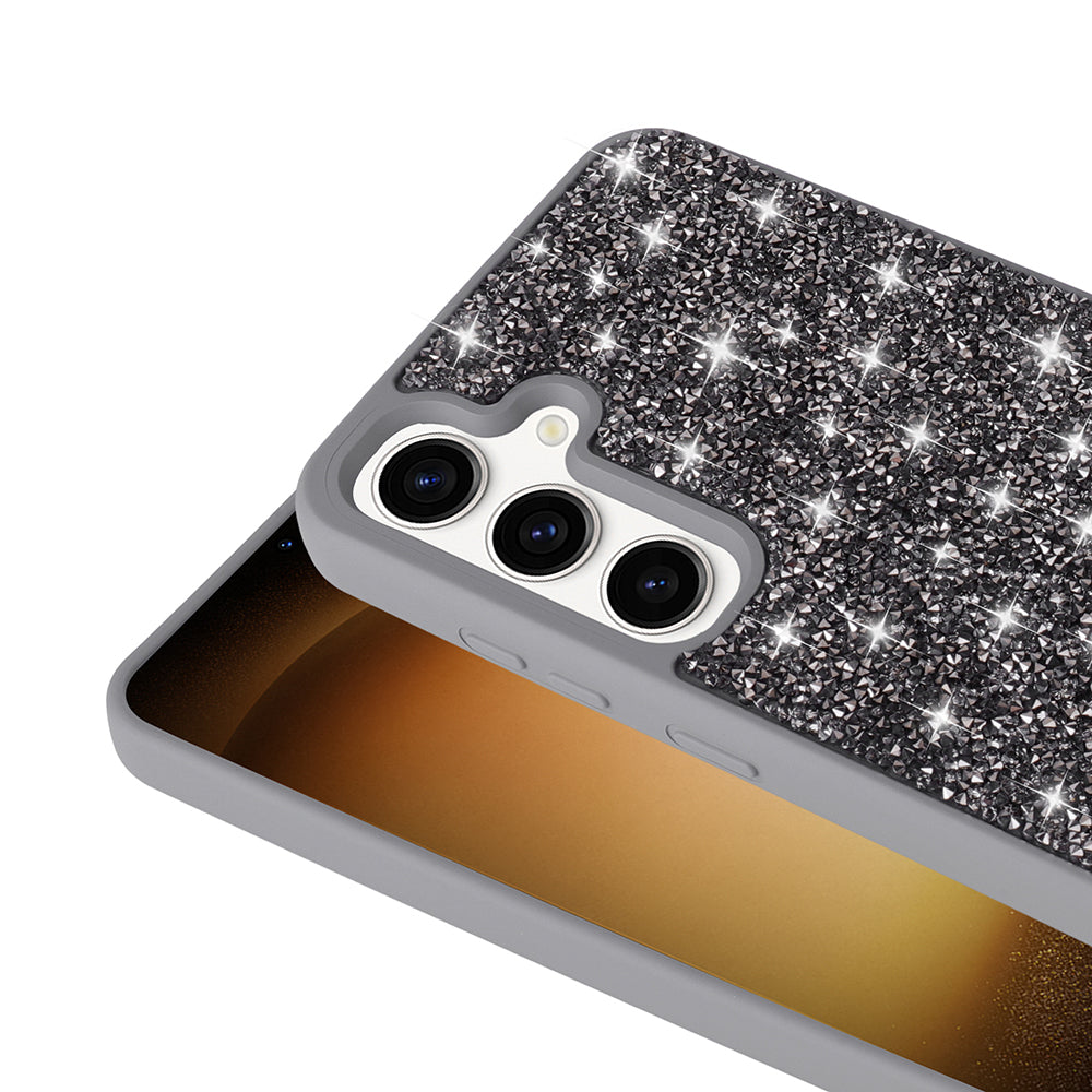 Galaxy A25 Case Shiny Stone Design Zore Diamond Cover Gold