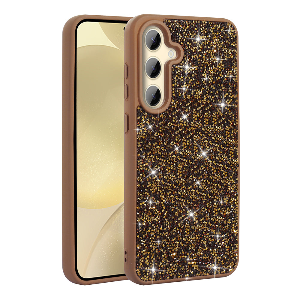 Galaxy A25 Case Shiny Stone Design Zore Diamond Cover Gold