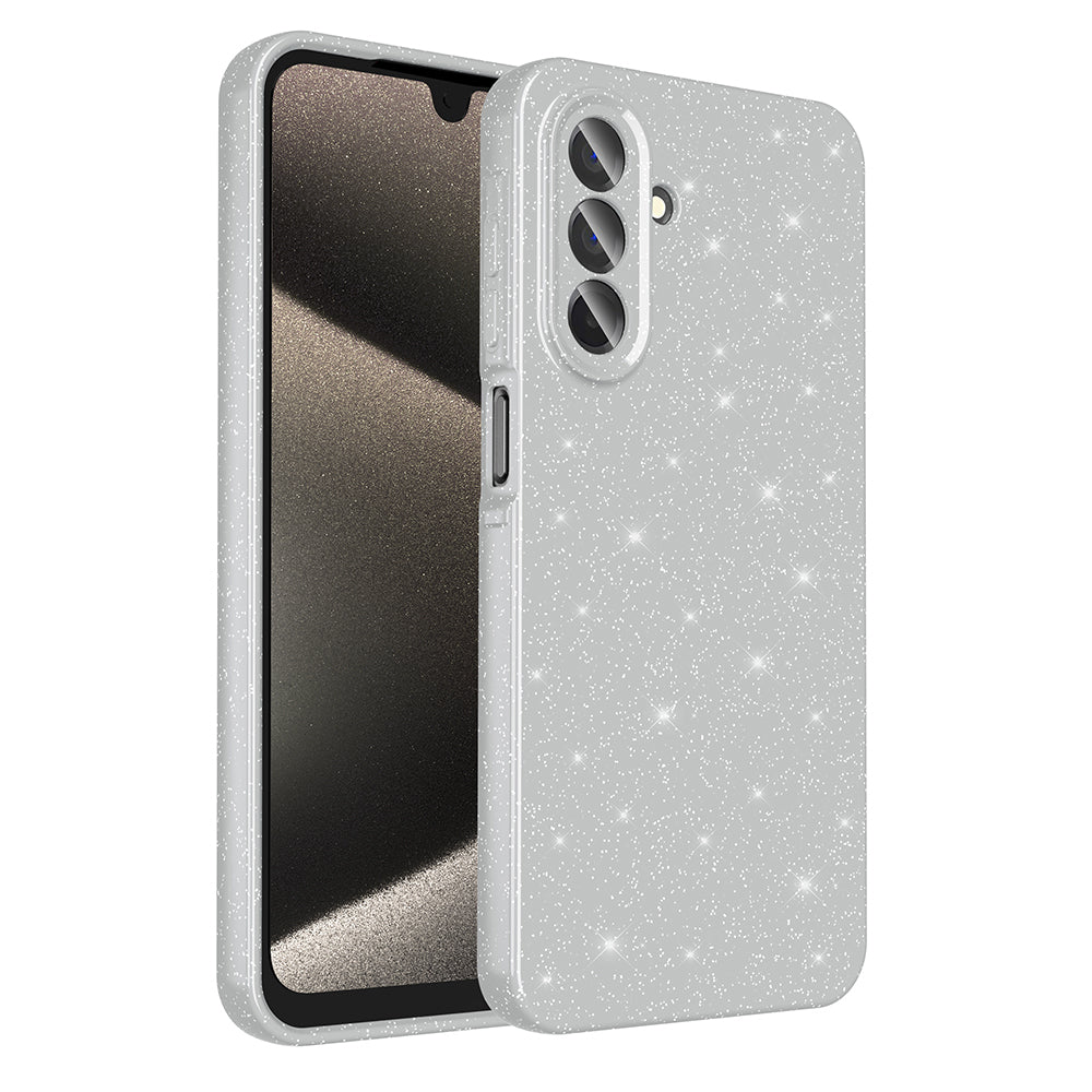 Galaxy A26 Case Camera Protection Glitter Luxury Zore Cotton Cover Silver
