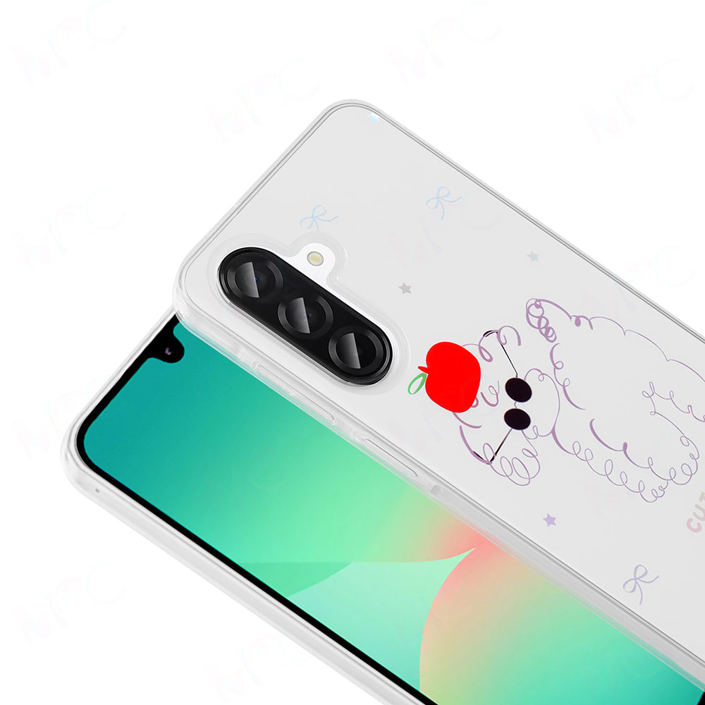 Galaxy A26 Case Transparent Figured Zore Folk Hard Cover Heart