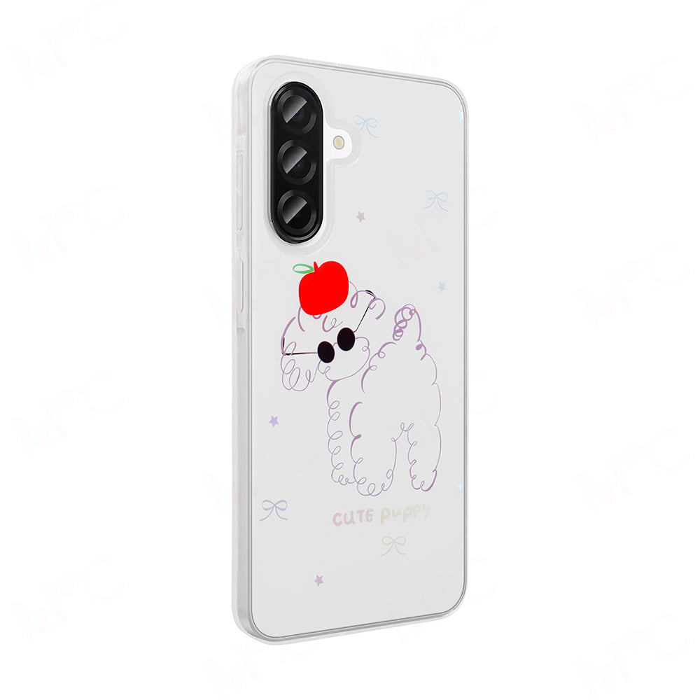 Galaxy A26 Case Transparent Figured Zore Folk Hard Cover Heart