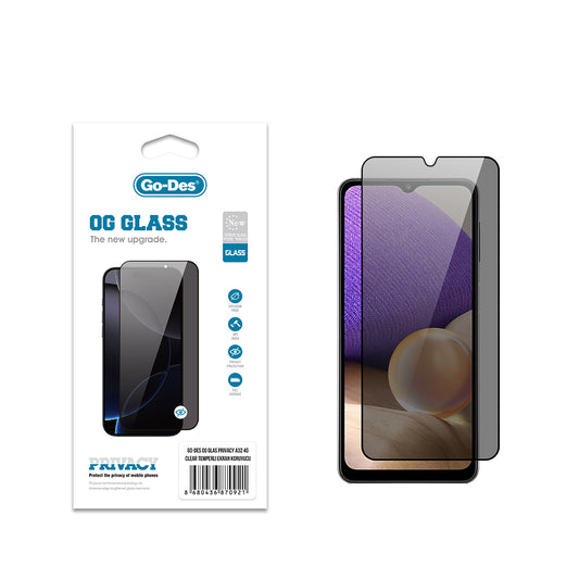 Galaxy A32 4G Go Des OG Glass Privacy Antistatic Tempered Glass Screen Protector Black