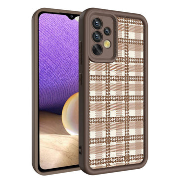 Galaxy A32 4G Case Camera Protection Printed Back Surface Zore Classy Cover Light Brown