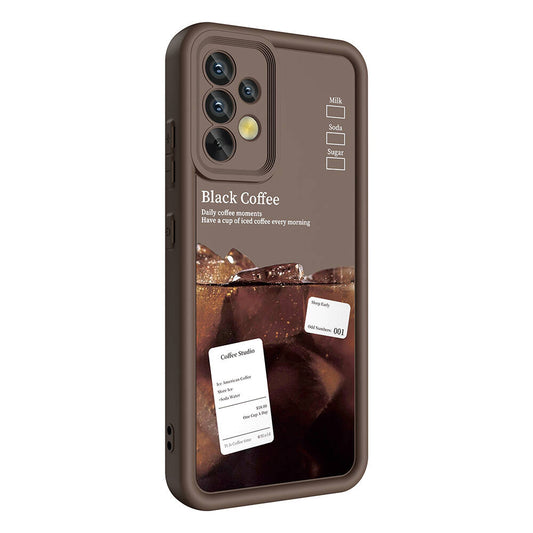 Galaxy A32 4G Case Camera Protection Printed Back Surface Zore Classy Cover Dark Brown