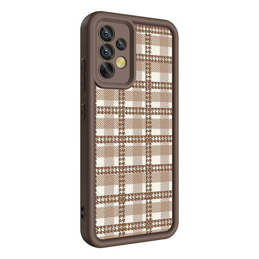 Galaxy A32 4G Case Camera Protection Printed Back Surface Zore Classy Cover Light Brown