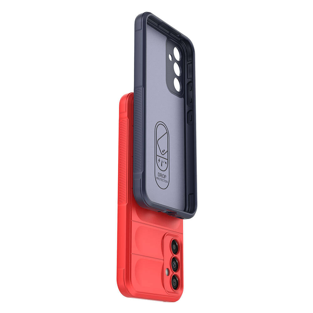 Galaxy A34 Case Flexible TPU Hollow Back Surface Design Zore Ethnic Silicone Cover Red