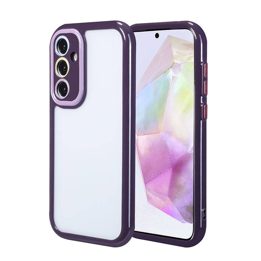 Galaxy A35 Case Camera Protection Colorful Edge and Frame Design Zore Vitamin Cover Deep Purple