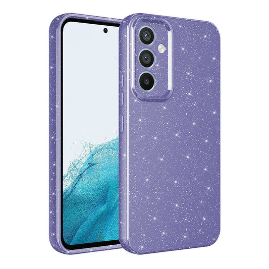 Galaxy A35 Case Camera Protection Glitter Luxury Zore Cotton Cover Purple