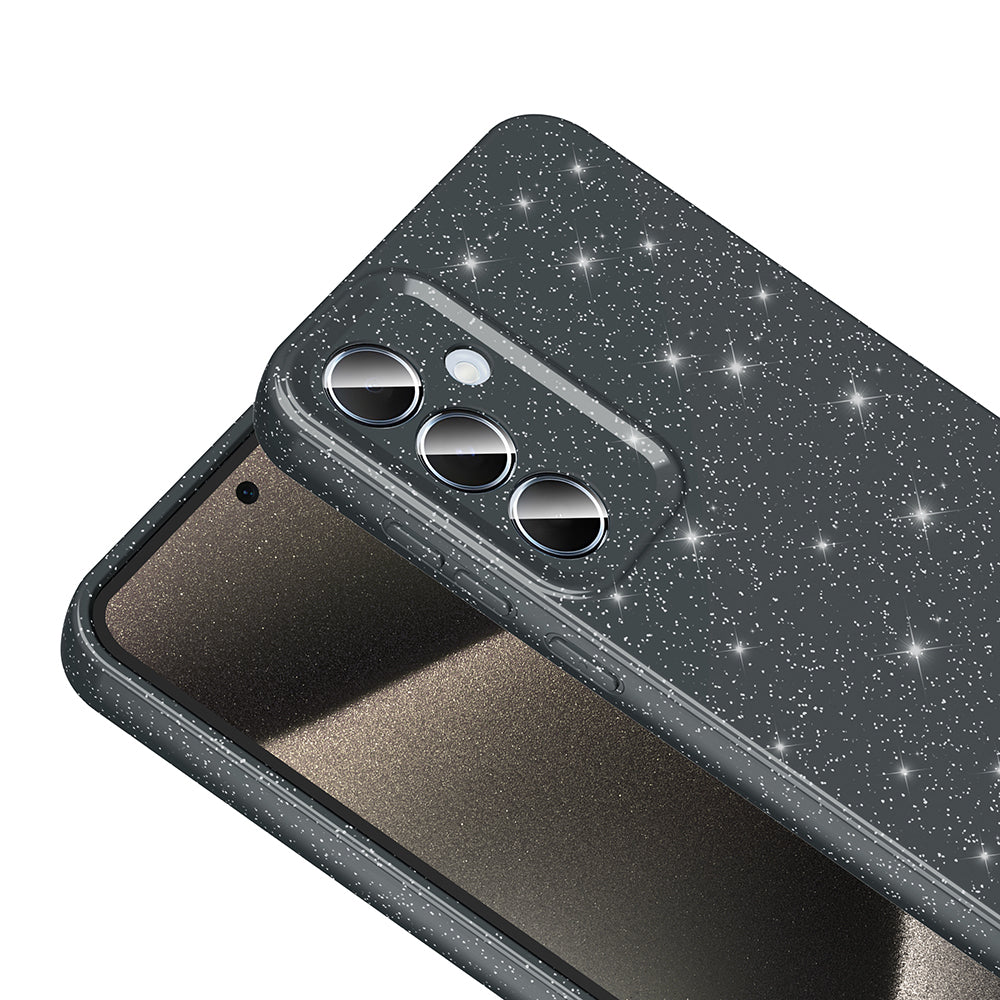 Galaxy A35 Case Camera Protection Glitter Luxury Zore Cotton Cover Silver