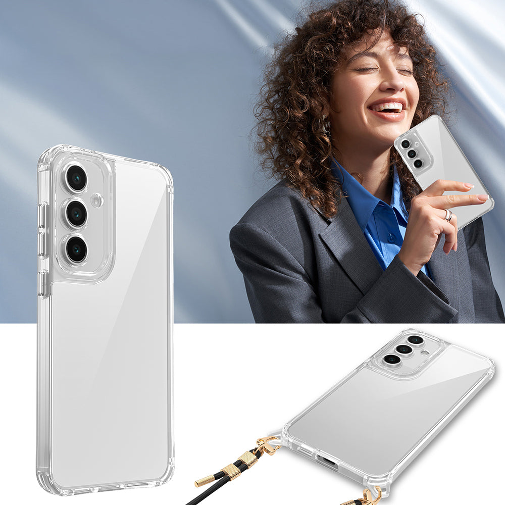 Galaxy A36 Case Airbag Detachable Strap Zore Snap Silicone Cover Transparent