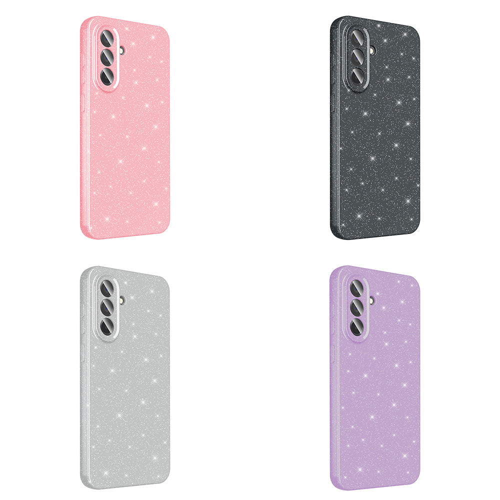 Galaxy A36 Case Camera Protection Glitter Luxury Zore Cotton Cover Silver