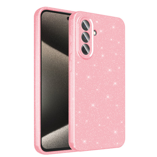 Galaxy A36 Case Camera Protection Glitter Luxury Zore Cotton Cover Light Pink
