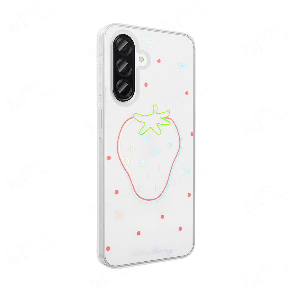 Galaxy A36 Case Transparent Figured Zore Folk Hard Cover Heart