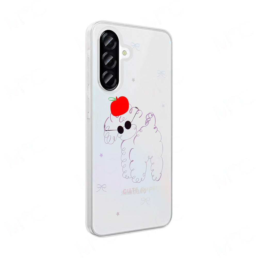 Galaxy A36 Case Transparent Figured Zore Folk Hard Cover Daisy