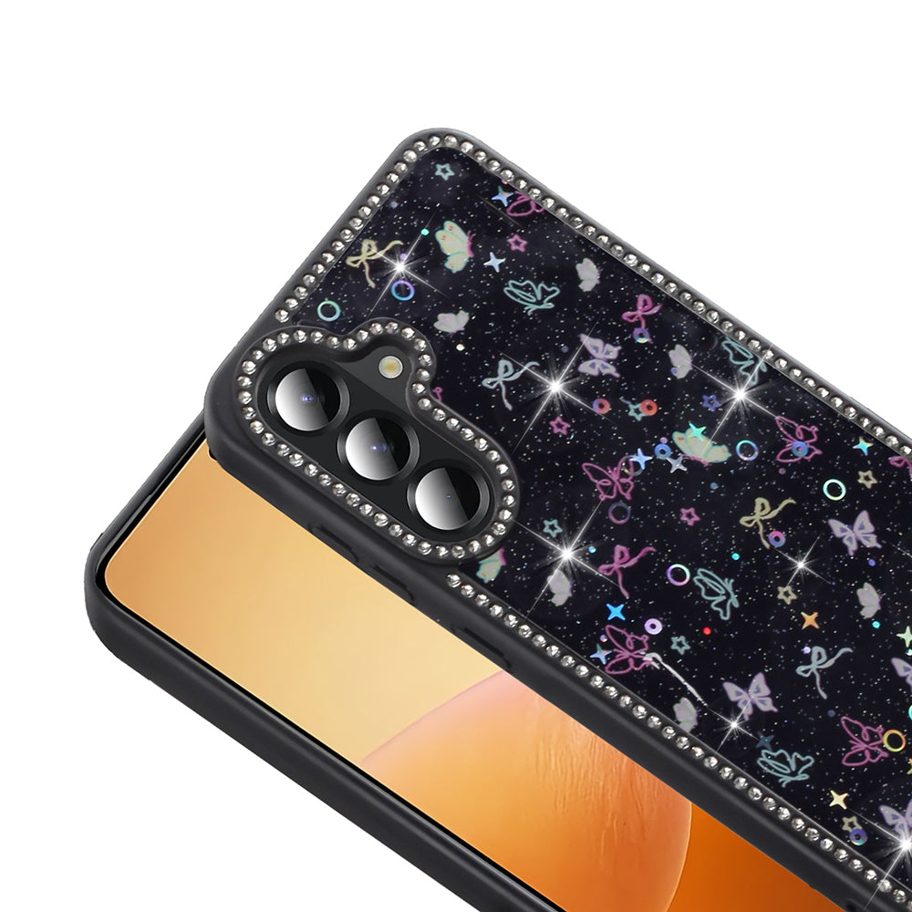 Galaxy A36 Case Stone and Glitter Design Zore Azra Cover Black
