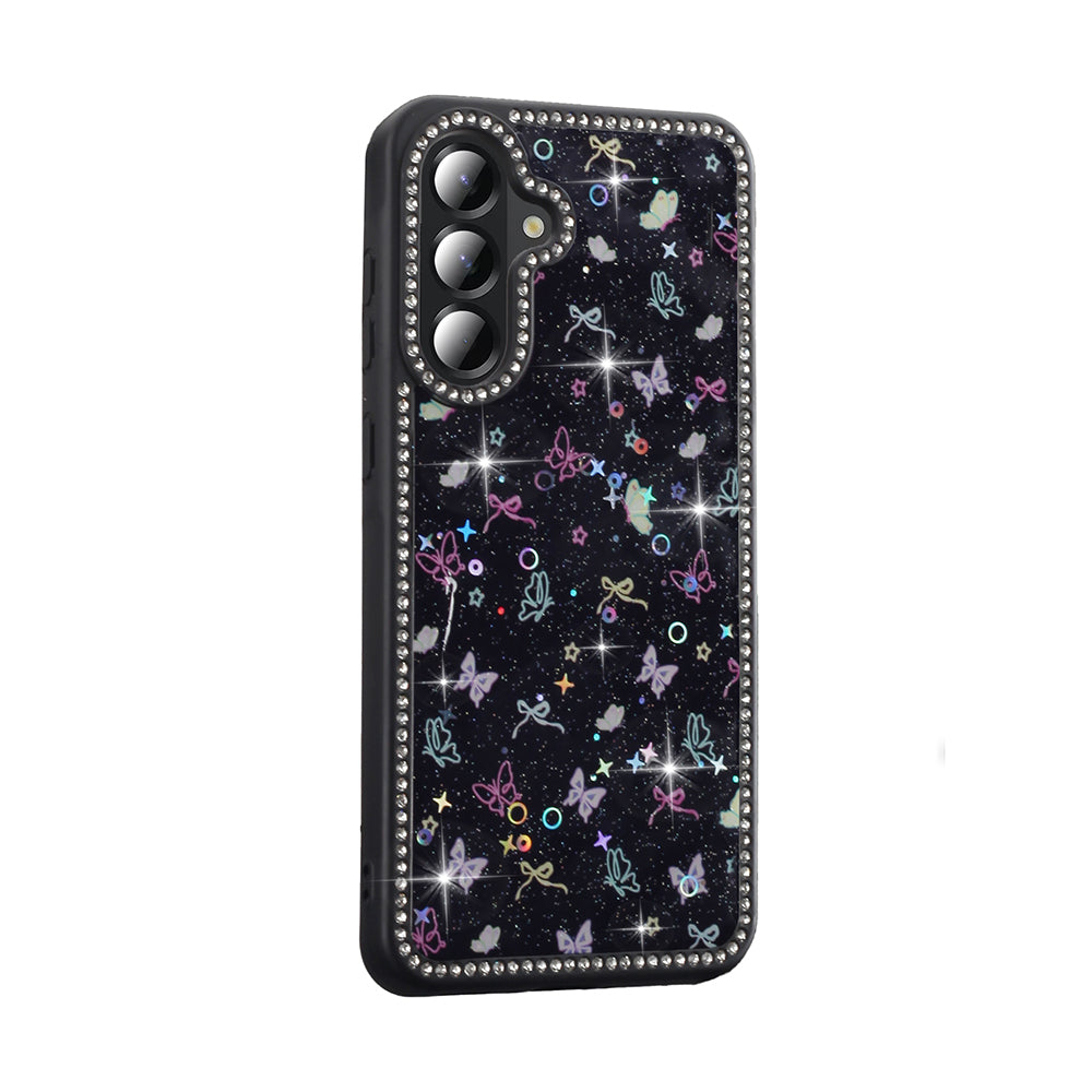 Galaxy A36 Case Stone and Glitter Design Zore Azra Cover Black