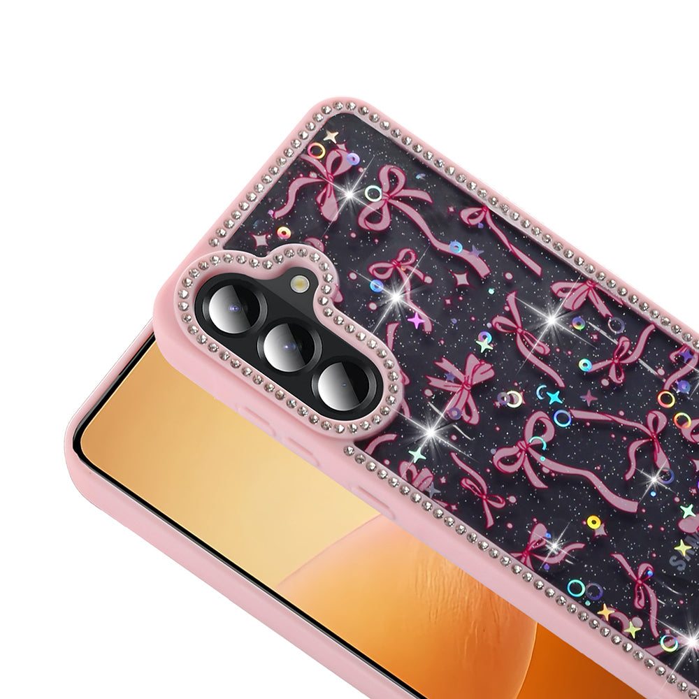 Galaxy A36 Case Stone and Glitter Design Zore Azra Cover Black