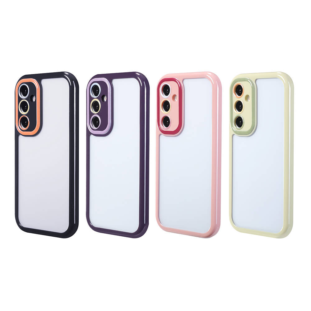 Galaxy A54 Kılıf Kamera Korumalı Renkli Kenar ve Çerçeve Tasarımlı Zore Vitamin Kapak Siyah