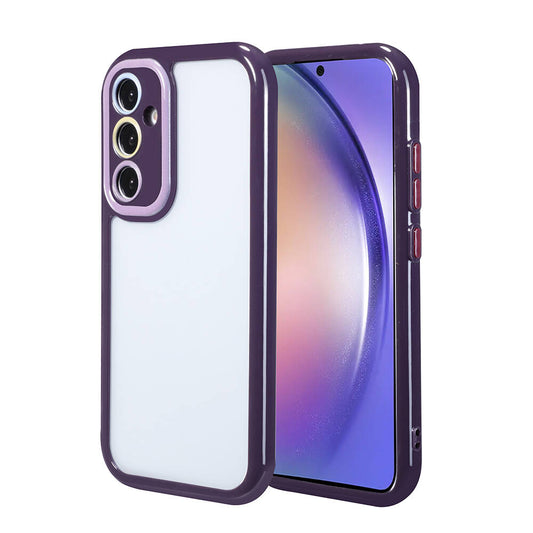 Galaxy A54 Case Camera Protection Colorful Edge and Frame Design Zore Vitamin Cover Deep Purple