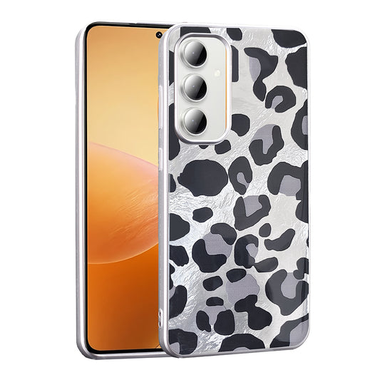 Galaxy A55 Case Patterned Zore Mep Cover Gray Leopard