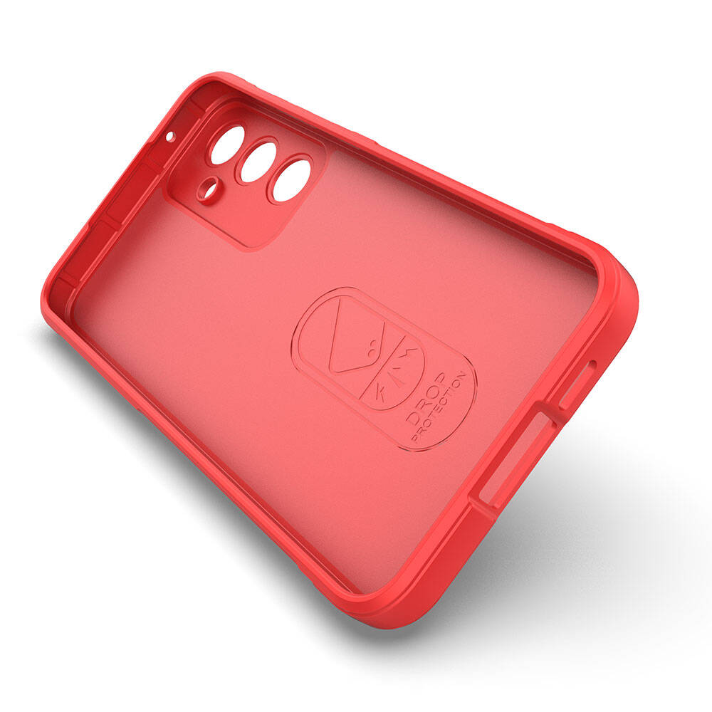 Galaxy A55 Case Flexible TPU Hollow Back Surface Design Zore Ethnic Silicone Cover Red