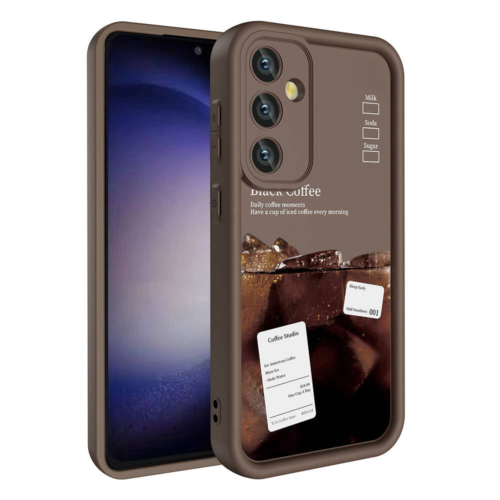 Galaxy A55 Case Camera Protection Printed Back Surface Zore Classy Cover White