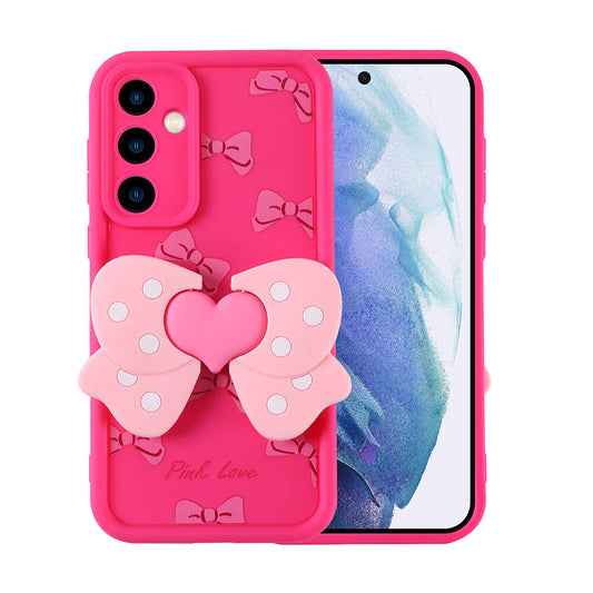 Galaxy A55 Case Camera Protection Figure Design Zore Cover Pink Dark