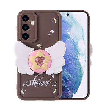 Galaxy A55 Case Camera Protection Figure Design Zore Cover Dark Brown