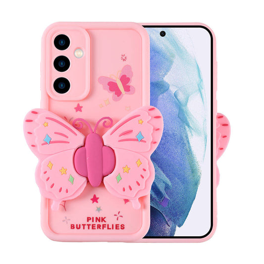 Galaxy A55 Case Camera Protection Figure Design Zore Cover Pink Open