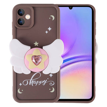 Galaxy A05 Case Camera Protection Figure Design Zore Cover Pink Dark