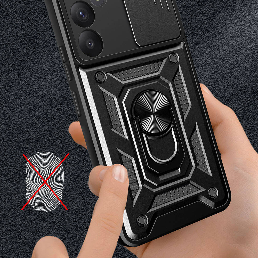 Galaxy A55 Case Magnetic Stand Camera Protection Zore Sliding Vega Cover Blue