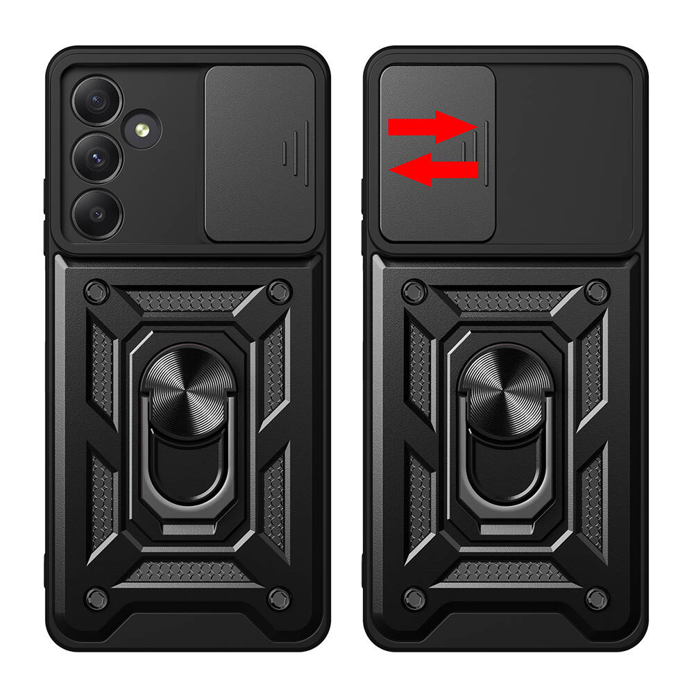 Galaxy A55 Case Magnetic Stand Camera Protection Zore Sliding Vega Cover Blue