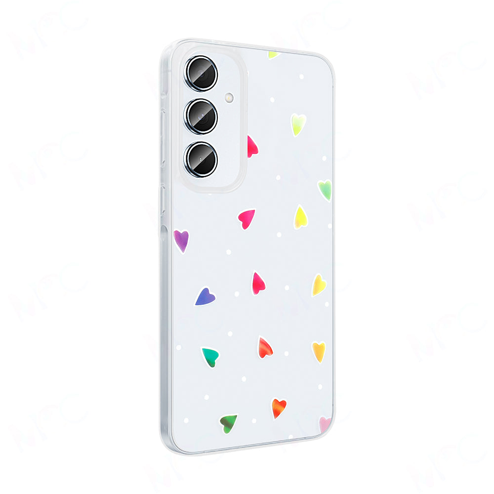 Galaxy A55 Case Transparent Figured Zore Folk Hard Cover Cute Dog