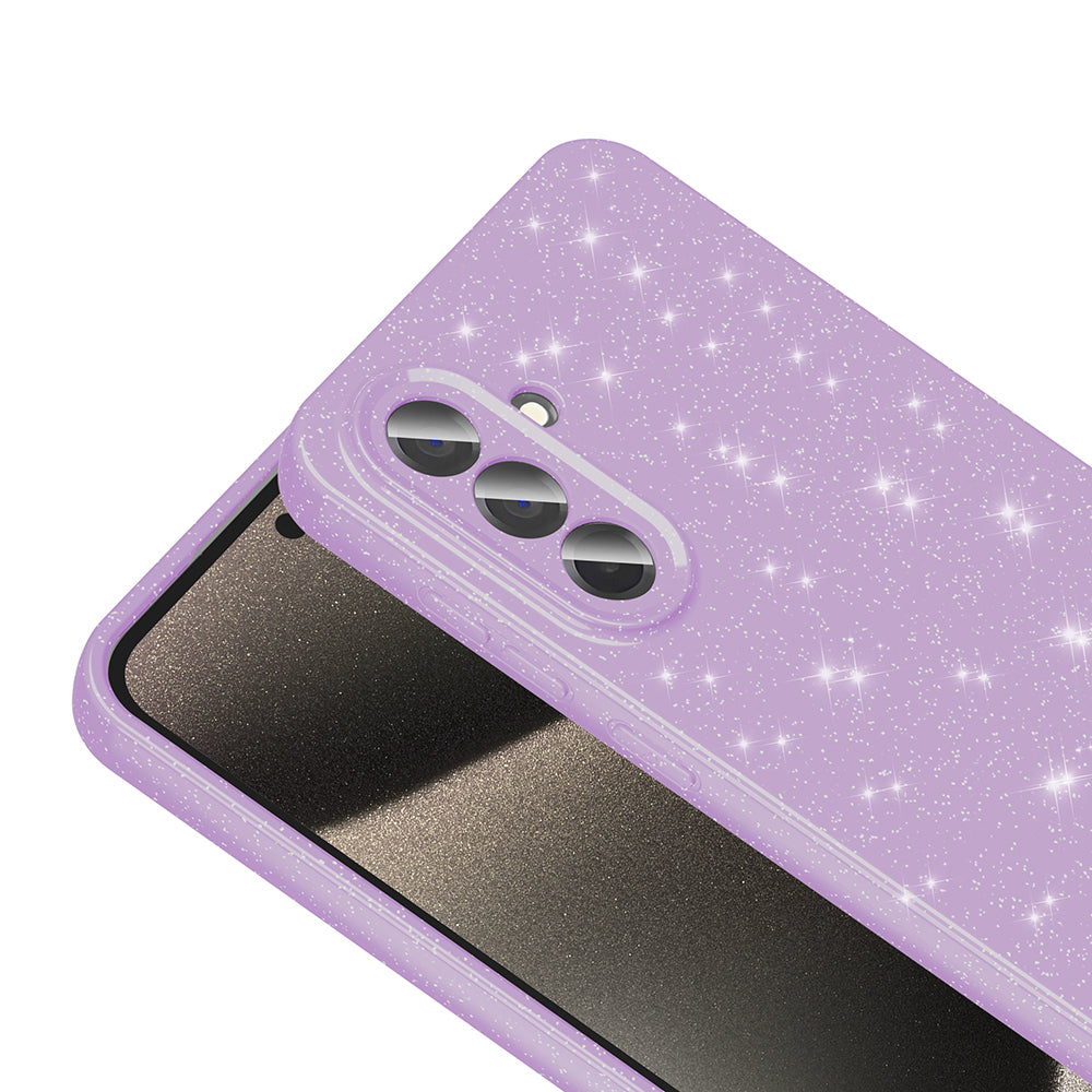 Galaxy A56 Case Camera Protection Glitter Luxury Zore Cotton Cover Light Pink