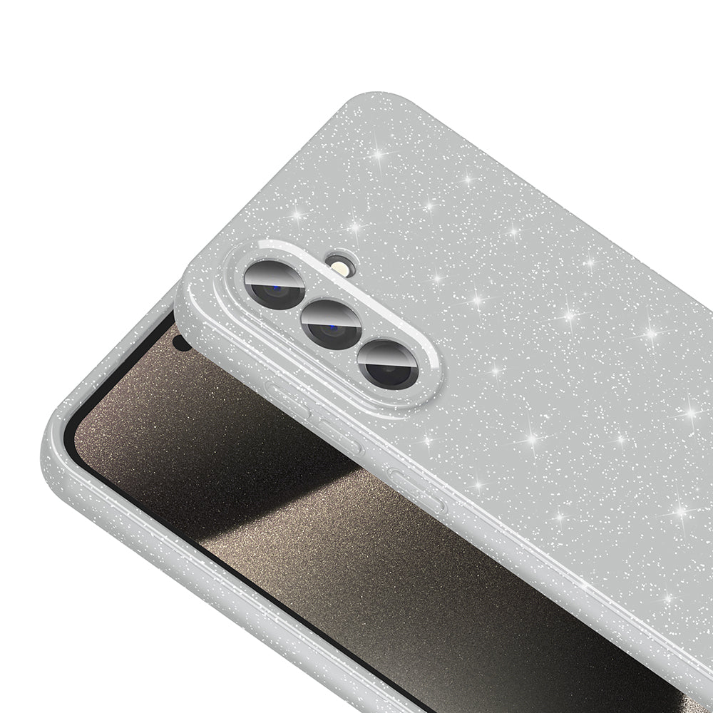 Galaxy A56 Case Camera Protection Glitter Luxury Zore Cotton Cover Silver
