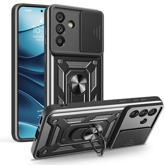 Galaxy A56 Case Magnetic Stand Camera Protection Zore Sliding Vega Cover Black