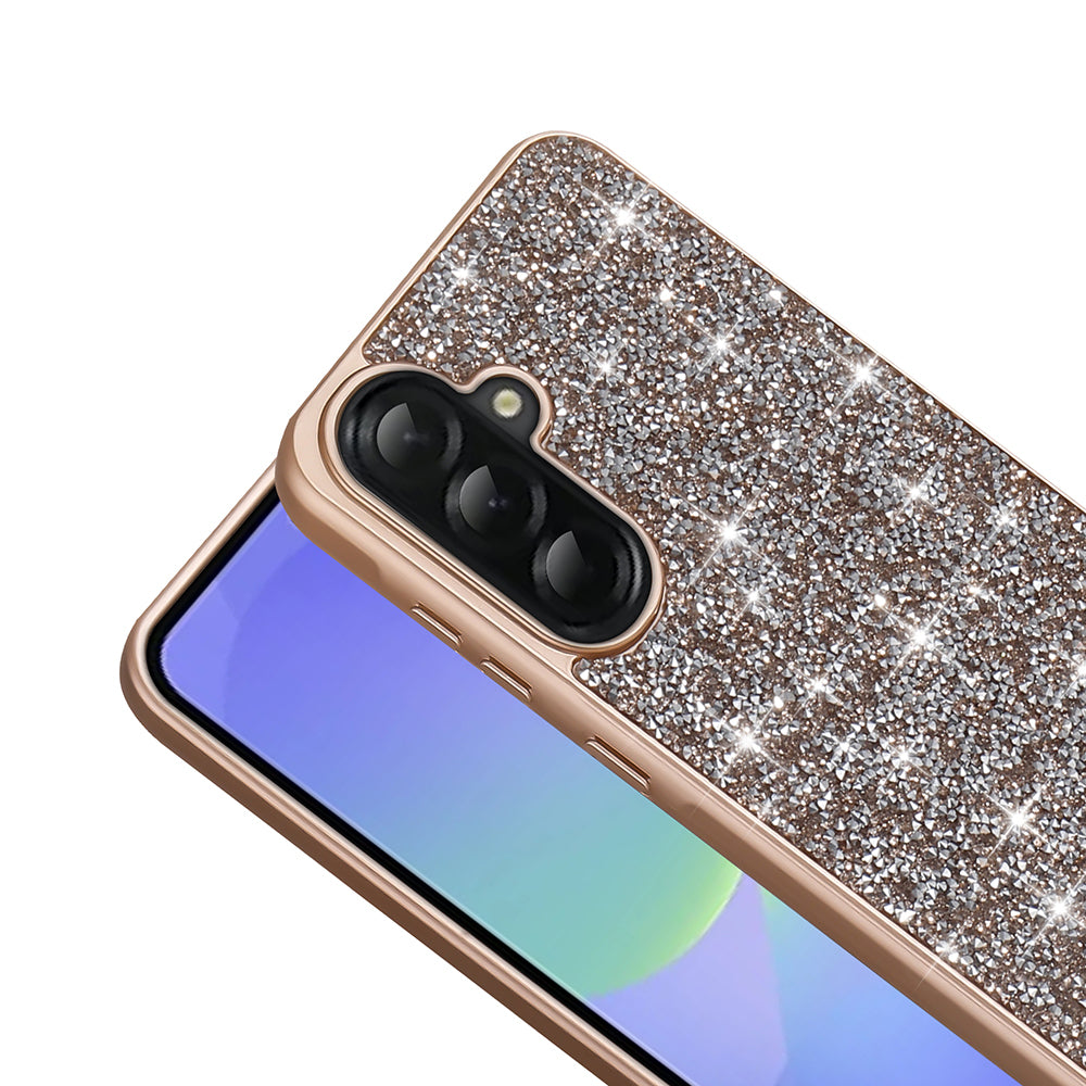 Galaxy A56 Case Shiny Stone Design Zore Diamond Cover Gold